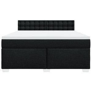 Κρεβάτι Boxspring με Στρώμα Μαύρο 180x200 εκ. Υφασμάτινο - Pakobazaar