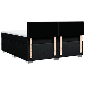 Κρεβάτι Boxspring με Στρώμα Μαύρο 180x200 εκ. Υφασμάτινο - Pakobazaar