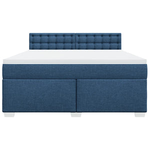 Κρεβάτι Boxspring με Στρώμα Μπλε 180x200 εκ. Υφασμάτινο - Pakobazaar