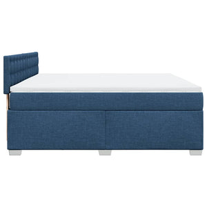 Κρεβάτι Boxspring με Στρώμα Μπλε 180x200 εκ. Υφασμάτινο - Pakobazaar