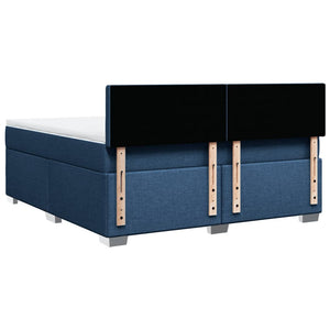 Κρεβάτι Boxspring με Στρώμα Μπλε 180x200 εκ. Υφασμάτινο - Pakobazaar