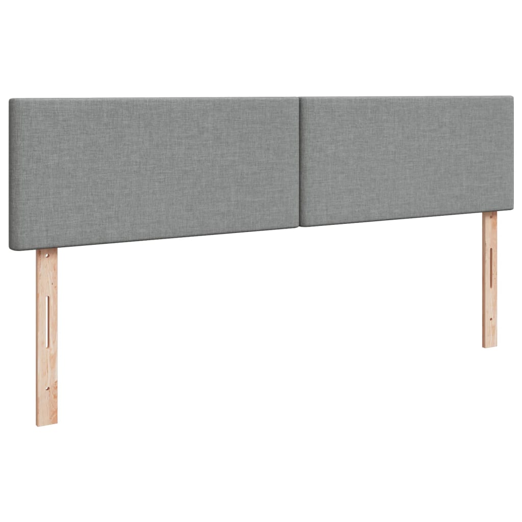 Κρεβάτι Boxspring με Στρώμα Ανοιχτό Γκρι 200x200 εκ. Υφασμάτινο - Pakobazaar