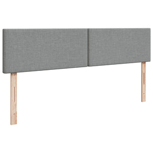 Κρεβάτι Boxspring με Στρώμα Ανοιχτό Γκρι 200x200 εκ. Υφασμάτινο - Pakobazaar