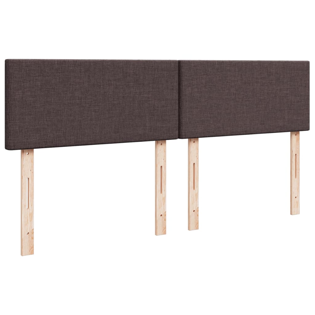 Κρεβάτι Boxspring με Στρώμα Σκούρο Καφέ 200x200 εκ. Υφασμάτινο