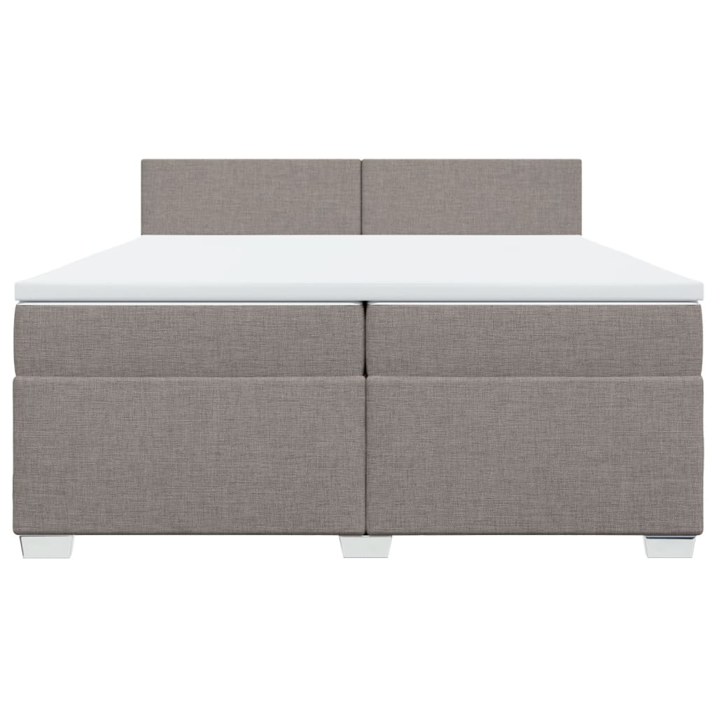 Κρεβάτι Boxspring με Στρώμα Taupe 200x200 εκ. Υφασμάτινο