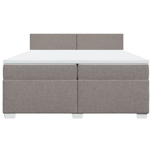 Κρεβάτι Boxspring με Στρώμα Taupe 200x200 εκ. Υφασμάτινο