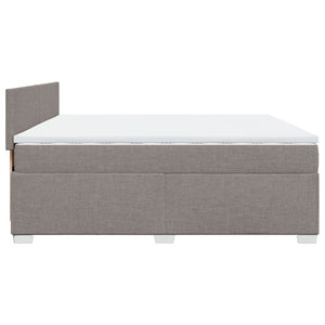 Κρεβάτι Boxspring με Στρώμα Taupe 200x200 εκ. Υφασμάτινο