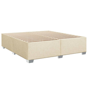Κρεβάτι Boxspring με Στρώμα Κρεμ 200x200 εκ. Υφασμάτινο