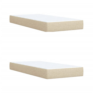 Κρεβάτι Boxspring με Στρώμα Κρεμ 200x200 εκ. Υφασμάτινο