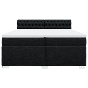 Κρεβάτι Boxspring με Στρώμα Μαύρο 200x200 εκ. Υφασμάτινο - Pakobazaar