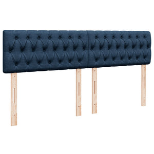 Κρεβάτι Boxspring με Στρώμα Μπλε 200x200 εκ. Υφασμάτινο - Pakobazaar