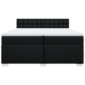 Κρεβάτι Boxspring με Στρώμα Μαύρο 200x200 εκ. Υφασμάτινο - Pakobazaar