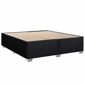 Κρεβάτι Boxspring με Στρώμα Μαύρο 200x200 εκ. Υφασμάτινο - Pakobazaar
