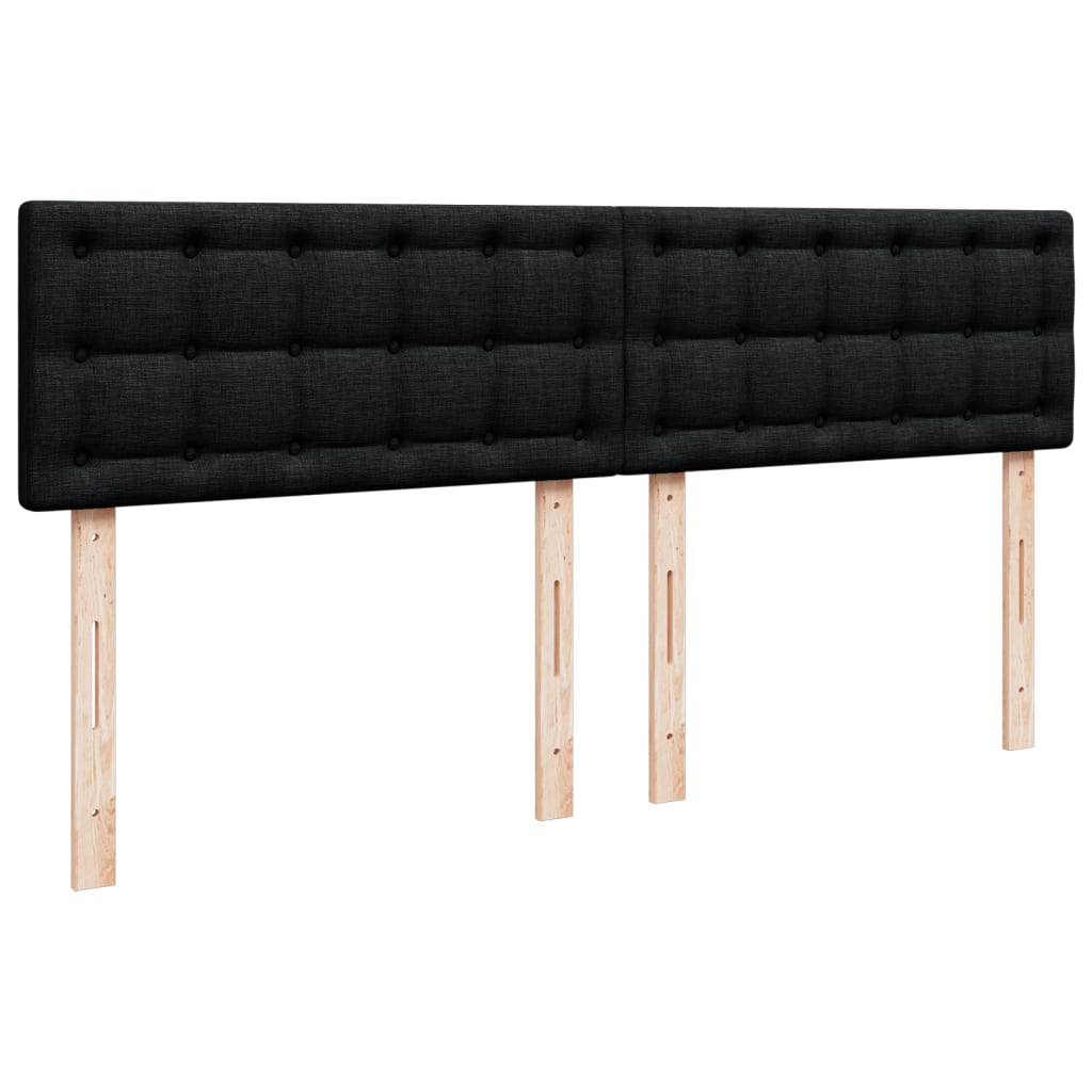 Κρεβάτι Boxspring με Στρώμα Μαύρο 200x200 εκ. Υφασμάτινο - Pakobazaar