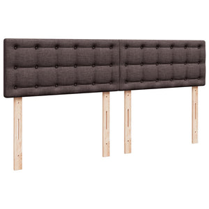 Κρεβάτι Boxspring με Στρώμα Σκούρο Καφέ 200x200 εκ. Υφασμάτινο - Pakobazaar