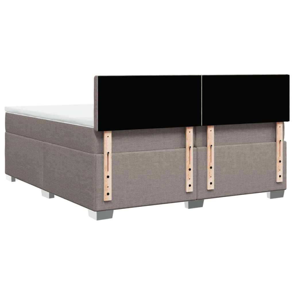 Κρεβάτι Boxspring με Στρώμα Taupe 200x200 εκ. Υφασμάτινο - Pakobazaar