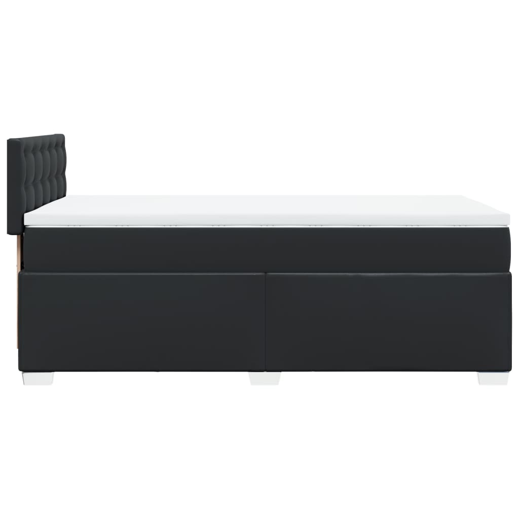 Κρεβάτι Boxspring με Στρώμα Μαύρο 80 x 200 εκ. Συνθετικό Δέρμα