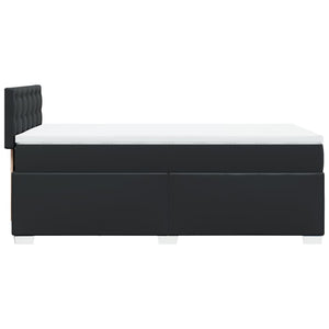 Κρεβάτι Boxspring με Στρώμα Μαύρο 80 x 200 εκ. Συνθετικό Δέρμα