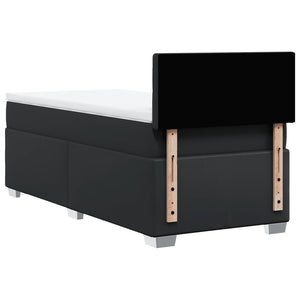 Κρεβάτι Boxspring με Στρώμα Μαύρο 80 x 200 εκ. Συνθετικό Δέρμα