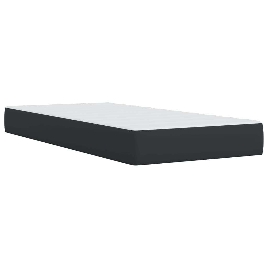 Κρεβάτι Boxspring με Στρώμα Μαύρο 80 x 200 εκ. Συνθετικό Δέρμα