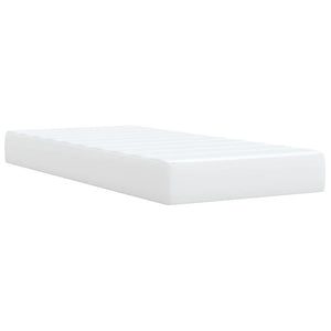 Κρεβάτι Boxspring με Στρώμα Λευκό 80 x 200 εκ. Συνθετικό Δέρμα