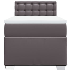 Κρεβάτι Boxspring με Στρώμα Γκρι 80 x 200 εκ. Συνθετικό Δέρμα - Pakobazaar
