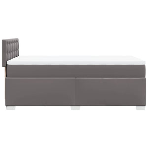 Κρεβάτι Boxspring με Στρώμα Γκρι 80 x 200 εκ. Συνθετικό Δέρμα - Pakobazaar