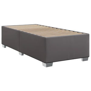 Κρεβάτι Boxspring με Στρώμα Γκρι 80 x 200 εκ. Συνθετικό Δέρμα - Pakobazaar