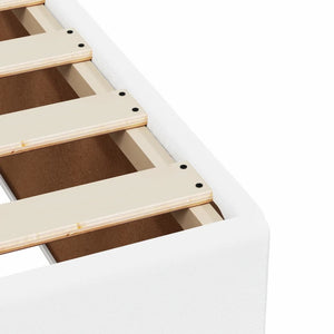 Κρεβάτι Boxspring με Στρώμα Λευκό 90x200εκ. από Συνθετικό Δέρμα - Pakobazaar