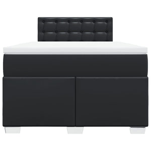 Κρεβάτι Boxspring με Στρώμα Μαύρο 120x190εκ.από Συνθετικό Δέρμα