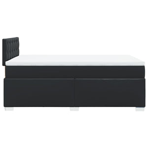 Κρεβάτι Boxspring με Στρώμα Μαύρο 120x190εκ.από Συνθετικό Δέρμα