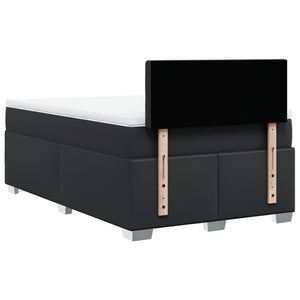 Κρεβάτι Boxspring με Στρώμα Μαύρο 120x190εκ.από Συνθετικό Δέρμα