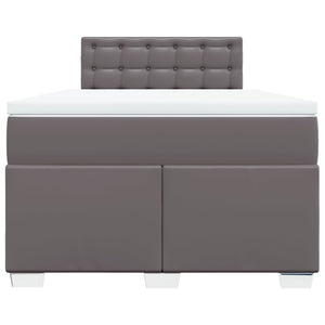 Κρεβάτι Boxspring με Στρώμα Γκρι 120x190εκ. από Συνθετικό Δέρμα