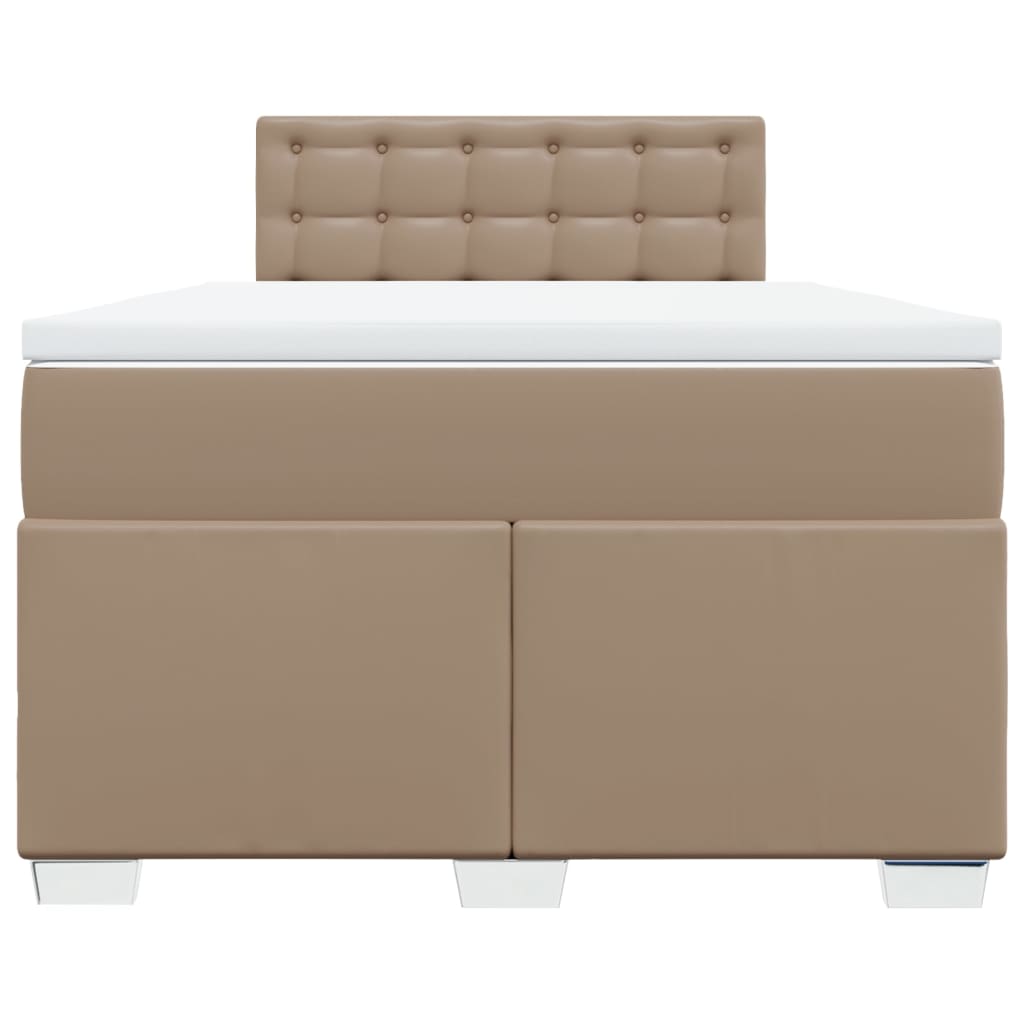 Κρεβάτι Boxspring με Στρώμα Καπουτσίνο 120x190εκ.από Συνθ.Δέρμα