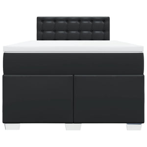 Κρεβάτι Boxspring με Στρώμα Μαύρο 120 x 200 εκ. Συνθετικό Δέρμα - Pakobazaar