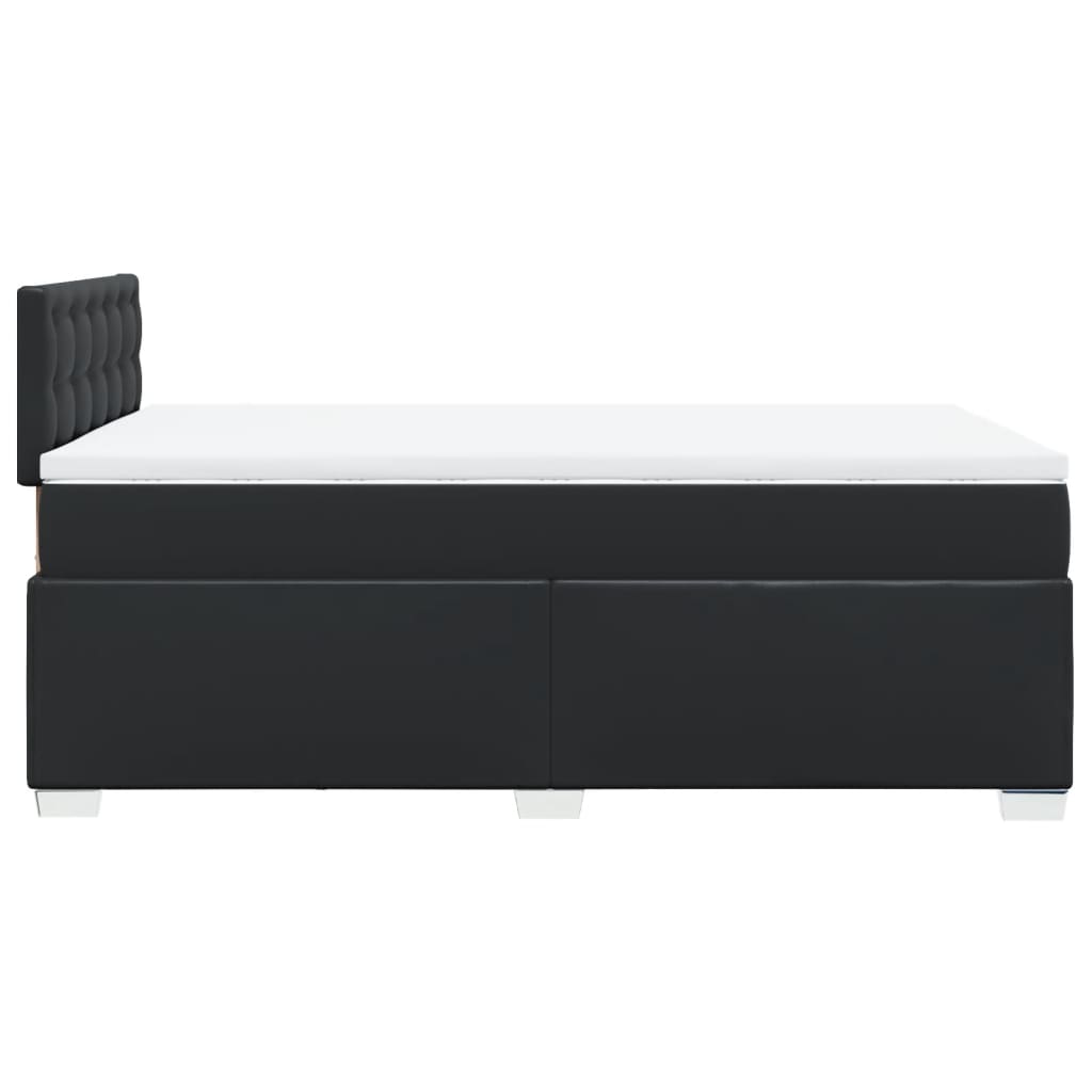 Κρεβάτι Boxspring με Στρώμα Μαύρο 120 x 200 εκ. Συνθετικό Δέρμα - Pakobazaar