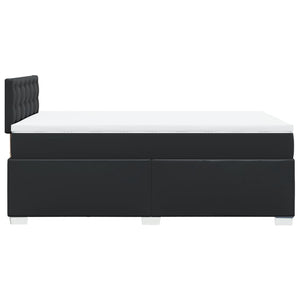 Κρεβάτι Boxspring με Στρώμα Μαύρο 120 x 200 εκ. Συνθετικό Δέρμα - Pakobazaar