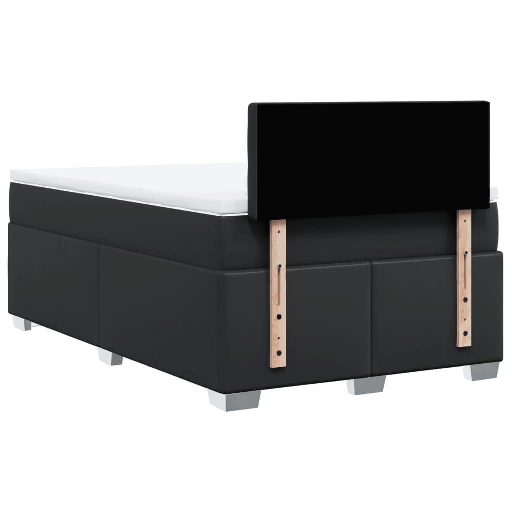Κρεβάτι Boxspring με Στρώμα Μαύρο 120 x 200 εκ. Συνθετικό Δέρμα - Pakobazaar