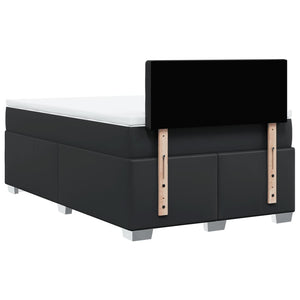 Κρεβάτι Boxspring με Στρώμα Μαύρο 120 x 200 εκ. Συνθετικό Δέρμα - Pakobazaar