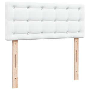 Κρεβάτι Boxspring με Στρώμα Λευκό 120x200εκ.από Συνθετικό Δέρμα - Pakobazaar