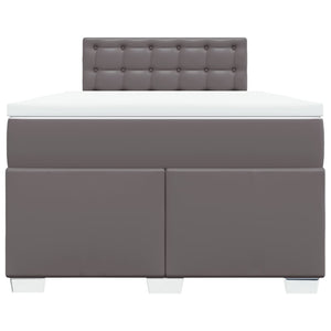 Κρεβάτι Boxspring με Στρώμα Γκρι 120x200εκ. από Συνθετικό Δέρμα