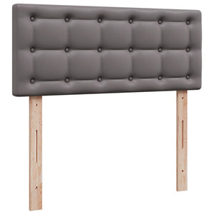 Κρεβάτι Boxspring με Στρώμα Γκρι 120x200εκ. από Συνθετικό Δέρμα