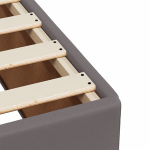 Κρεβάτι Boxspring με Στρώμα Γκρι 120x200εκ. από Συνθετικό Δέρμα