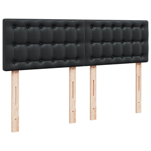Κρεβάτι Boxspring με Στρώμα Μαύρο 140x190εκ.από Συνθετικό Δέρμα