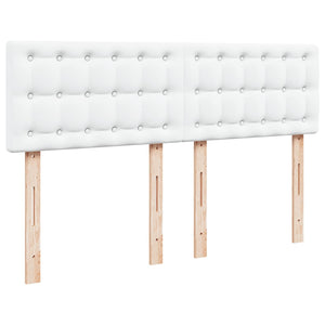 Κρεβάτι Boxspring με Στρώμα Λευκό 140x190εκ.από Συνθετικό Δέρμα