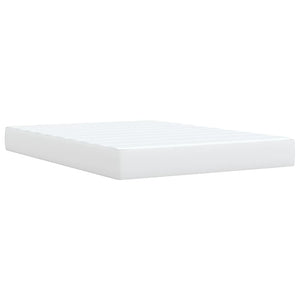 Κρεβάτι Boxspring με Στρώμα Λευκό 140x190εκ.από Συνθετικό Δέρμα