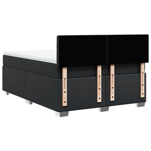 Κρεβάτι Boxspring με Στρώμα Μαύρο 140x200εκ.από Συνθετικό Δέρμα