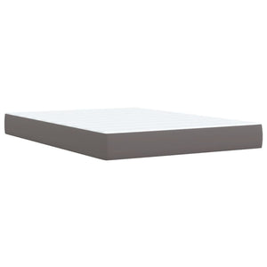 Κρεβάτι Boxspring με Στρώμα Γκρι 140x200εκ. από Συνθετικό Δέρμα