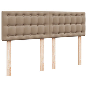 Κρεβάτι Boxspring με Στρώμα Καπουτσίνο 140x200εκ.από Συνθ.Δέρμα - Pakobazaar
