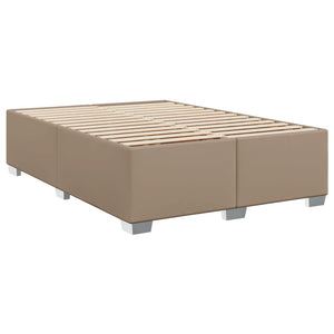 Κρεβάτι Boxspring με Στρώμα Καπουτσίνο 140x200εκ.από Συνθ.Δέρμα - Pakobazaar
